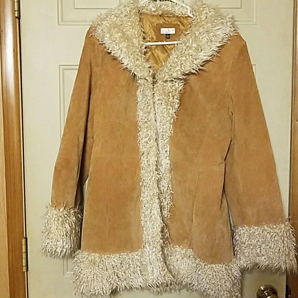 Giacca Gallery Co. faux fur genuine leather coat